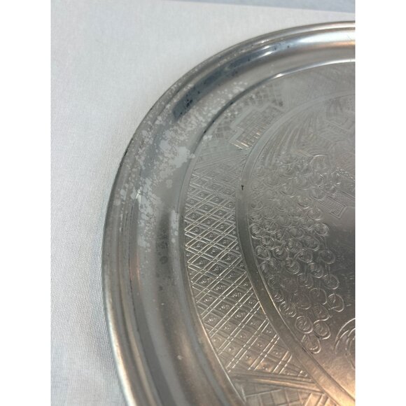 Vintage Swan Brand Willoware Aluminum Tea Set Tray Asian Landscape - Picture 11 of 12